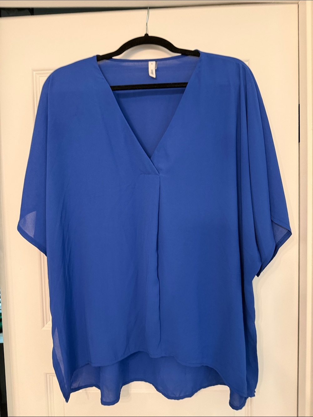 glam Cobalt Blue V-Neck Flutter Tunic
